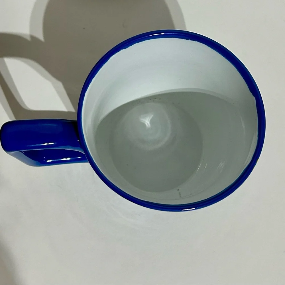 Coffee Mug Cup Ceramic Blue Handle Floral Letter J Kirkland’s Home 4x5.5x4